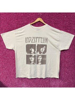Led Zeppelin Band Members Portrait Vintage Style T-Shirt 2XL
